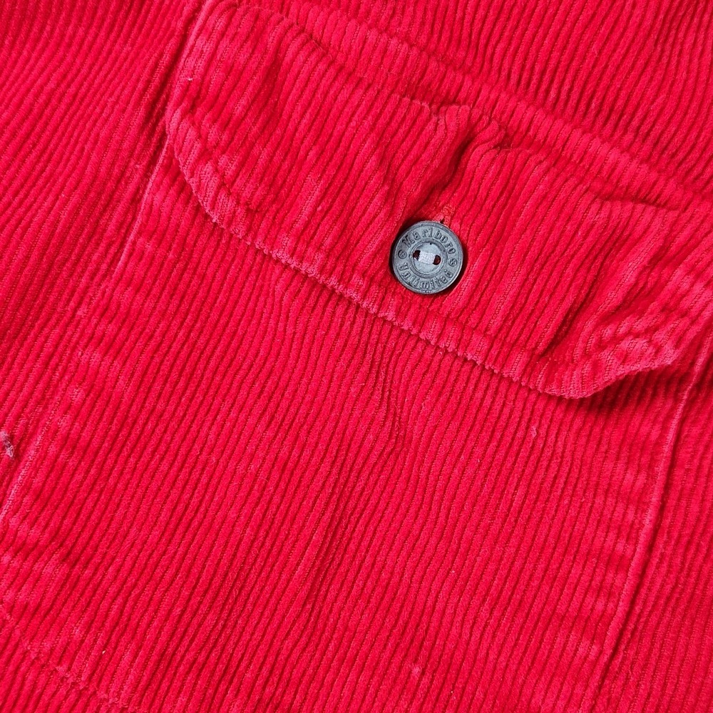 Vintage Marlboro Unlimited Shirt Mens XL Red Corduroy Half Zip Pullover 90s - Picture 3 of 7
